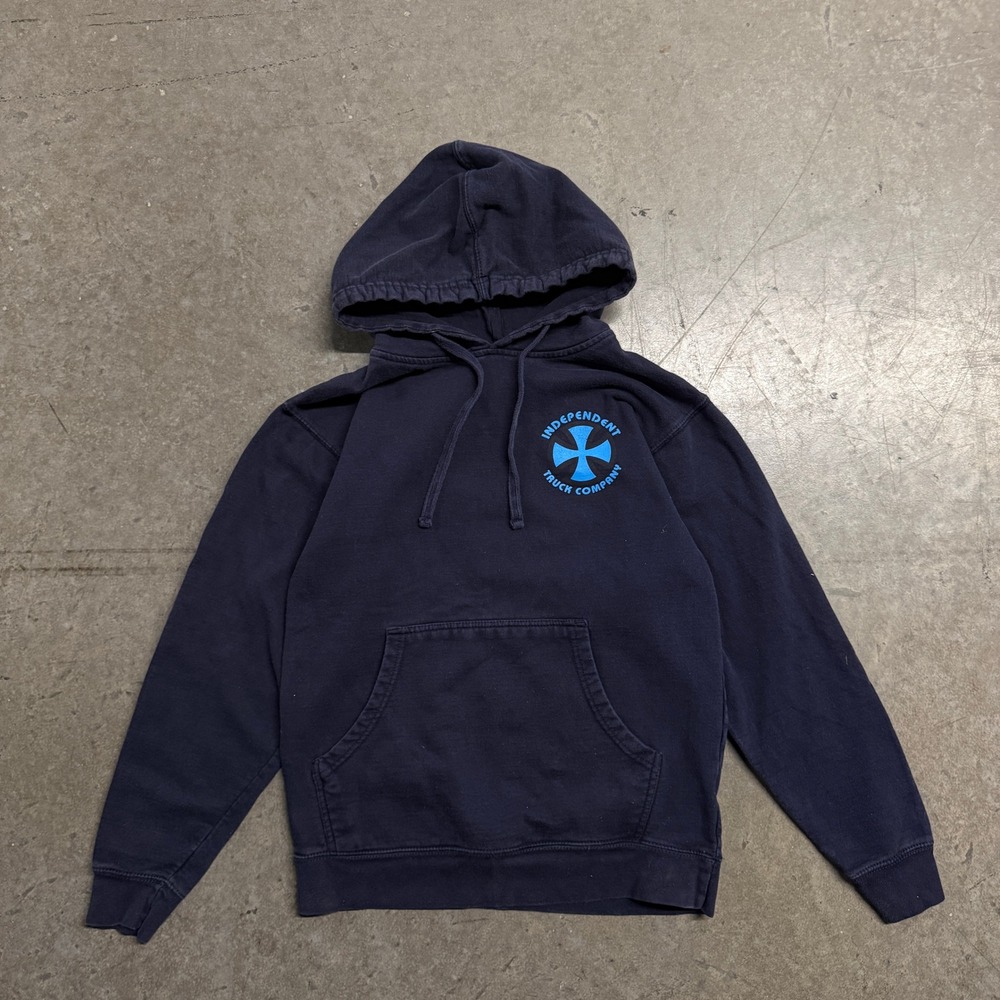 Independent‎ Truck Company Hoodie Mens Small Navy Blue Skateboard Pullover NHS